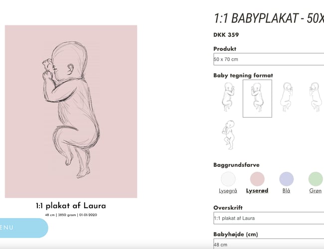 Babyposter.dk - Skræddersyede babyplakater med dansk dropshipping leverandør 