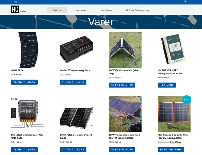 Dropshipping webshop med salg af solceller i høj kvalitet 
