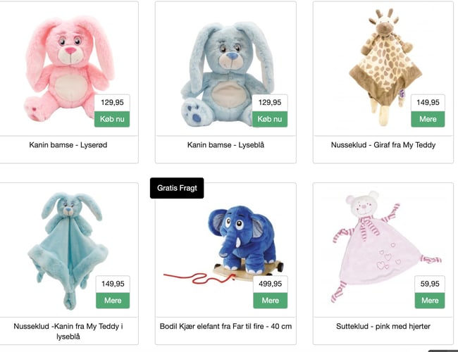 2 x Webshop med salg af legetøj og babyudstyr. Sælges til under lagerværdien