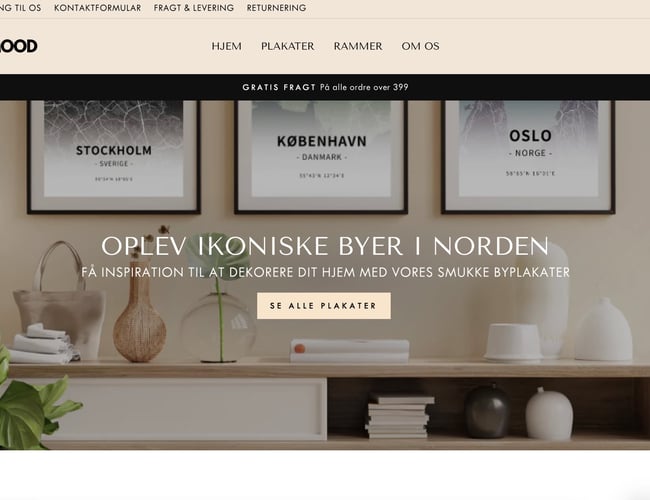 Dropshipping shop med salg af byplakater