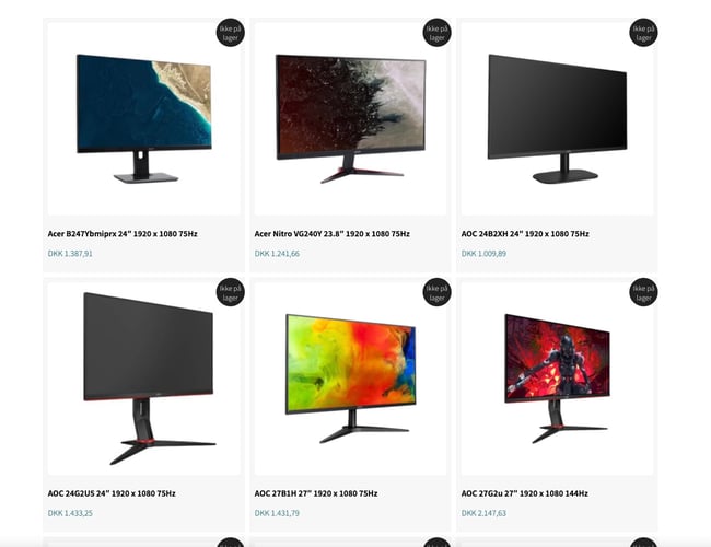 Salgsklar webshop - Salg af gamer computere, skærme, tastaturer mm.