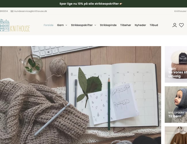 knithouse.dk - Online garnfirma til salg - omsætter for ca. 117.000 kr./måned kun igennem nyhedsbreve...