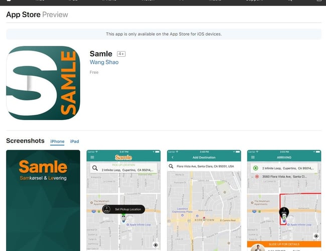 Samkørsel & Levering App - Ligner Uber eller Mover til salg