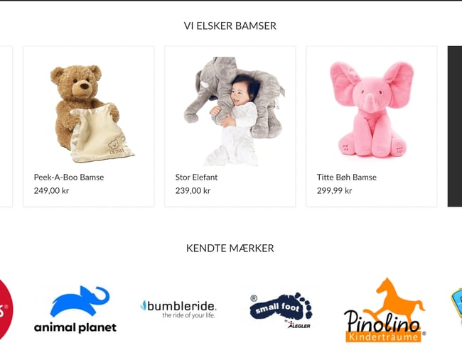 Unik webshop med salg af bamser og legetøj - Samlet omsætning 370.000 kr. 