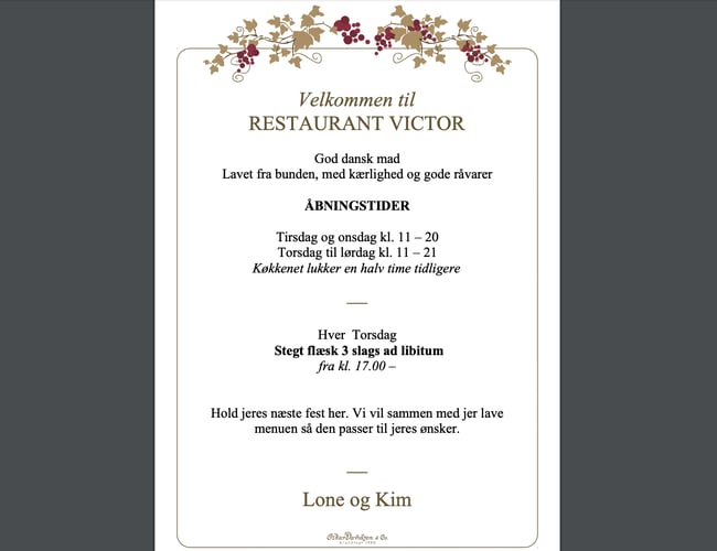 Ny pris sat ned 10%! Restaurantvictor - Byens bedste beliggenhed til afståelse med hele 200 kvm og byens torv.