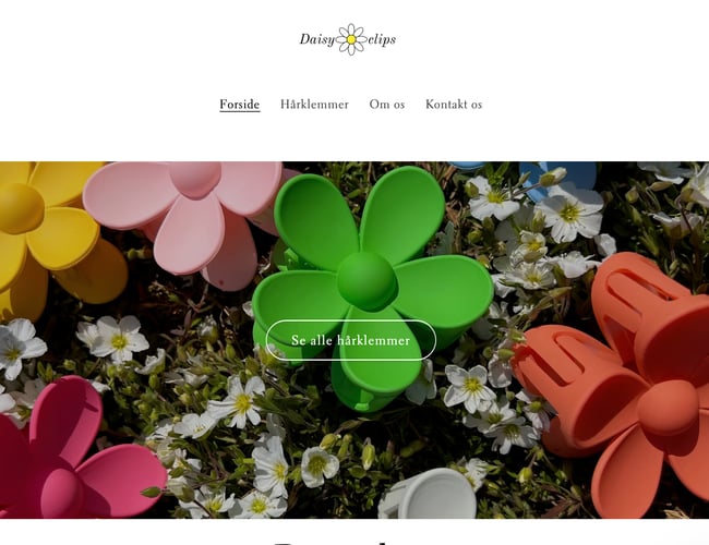 Salgsklar webshop med salg af hårklemmer