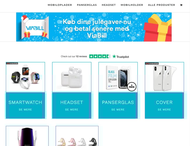 Kørende webshop - salg af mobil tilbehør - cover, headset, mobilholder m.m. 