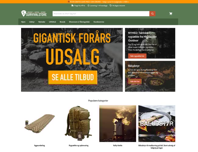 5 år gammel webshop med outdoor udstyr sælges - 2.8 mio i omsætning 2019