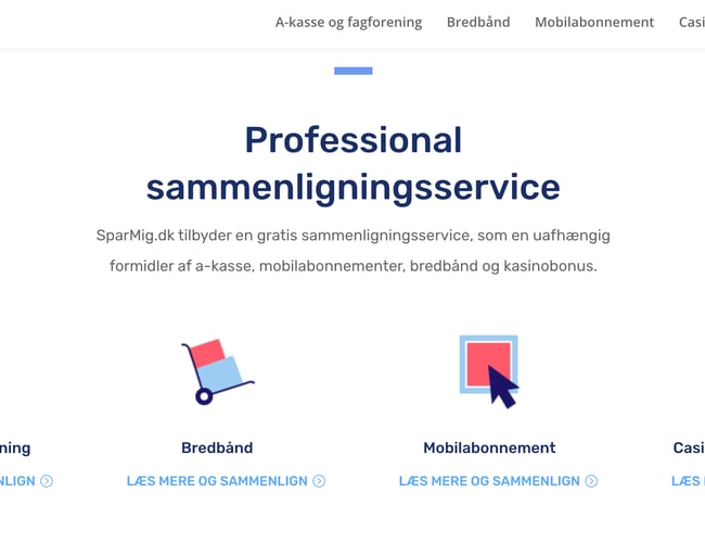 Affiliateside med sammenligning af a-kasser, bredbånd, mobiltelefoni mv. sælges