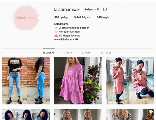 Succesfuld webshop med unikke, feminine styles til kvinder