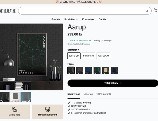 Plakat webshop med danske byer - DANSK DROPSHIP, START 2022 MED ET BRAG!