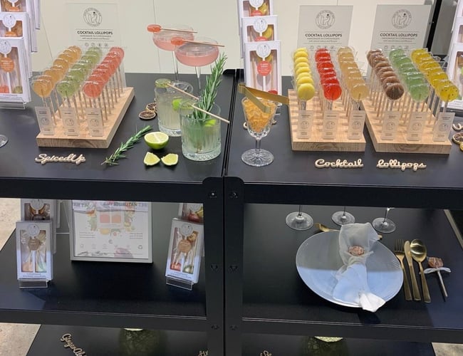 Webshop med salg af cocktail lollipops og lollipops med logo - Til salg