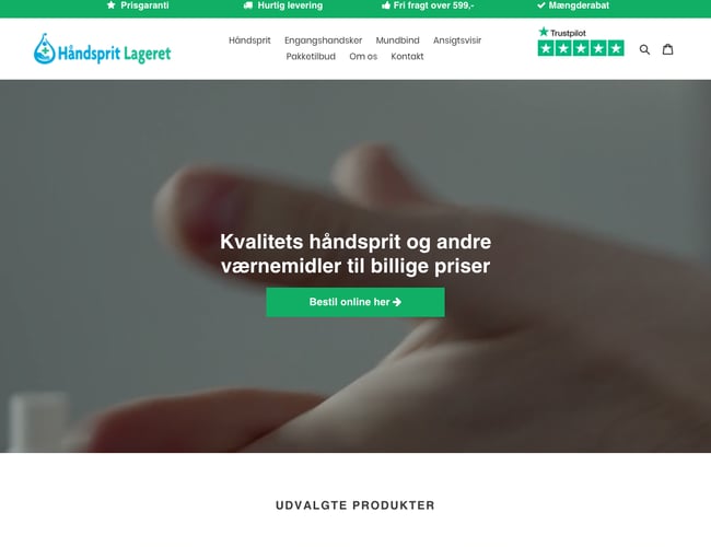 haandspritlageret.dk - Webshop med håndsprit og værnemidler - 313.000 omsætning på 14 dage (138.000 overskud) 