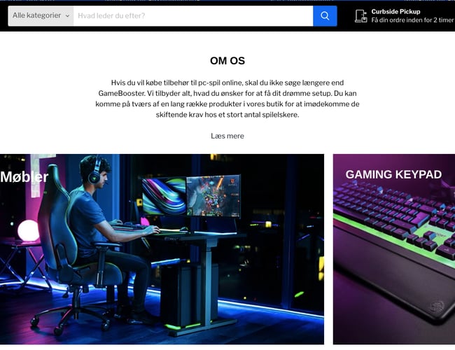 Webshop med pro- kvalitetsgamerudstyr til alle gamere