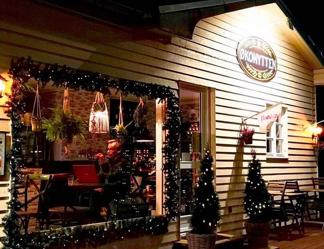 Charmerende cafe og butiks perle til salg på Sydkysten. / Økohytten.dk