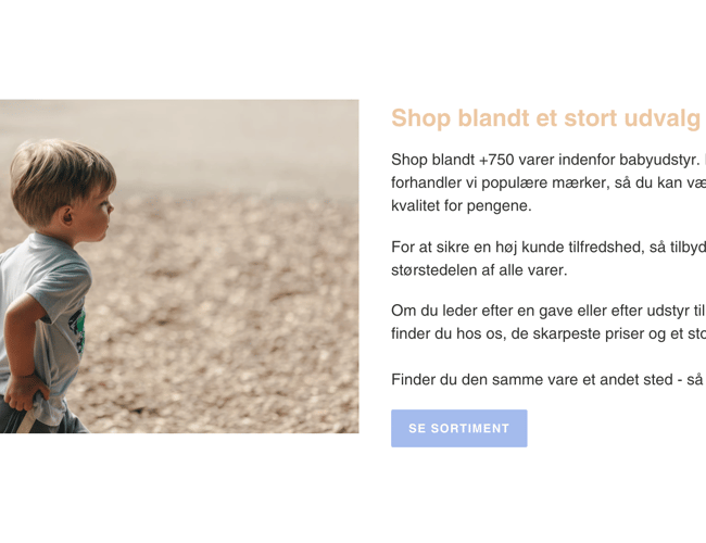 Dropshipping butik med salg af baby-børne udstyr