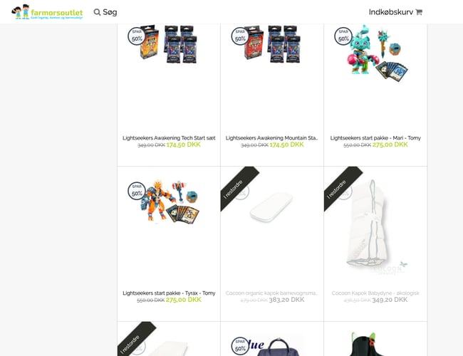 Webshop med god omsætning og salg af præmaturetøj og legetøj m.m.