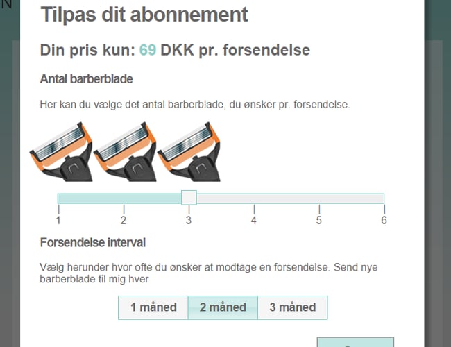 Webshop med unikt abonnement 
