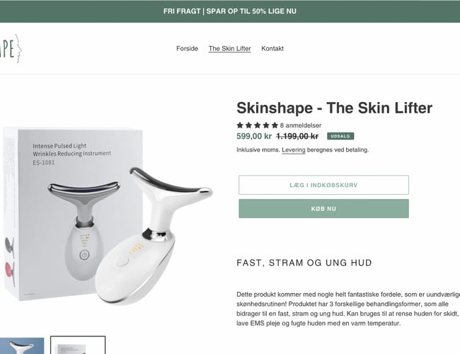 Omsættende dropshipping skønhedsvirksomhed - Omsætning: 22.013,78 kr.