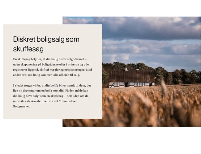Skuffesag.dk skal være Danmark´s største boligportal for salg af diskrete bolighandler