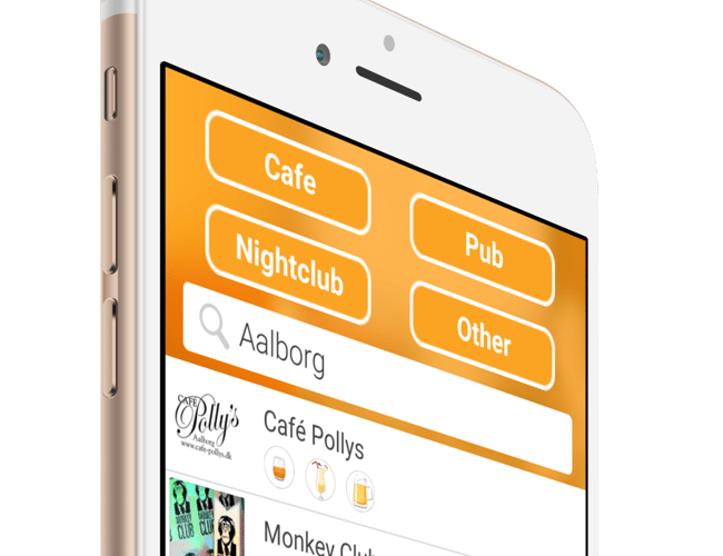 welcomedrinks.com - App koncept med gratis drink når du skal i byen - Konkurs salg