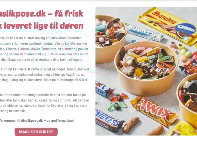 Salg af online bland selv slik forretning