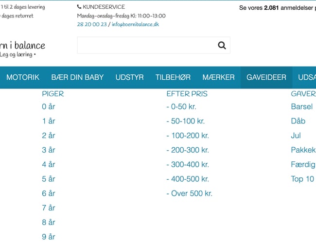 14 år gammel Webshop til salg - Børnibalance - Omsætning 3.3 millioner - Forventet 4.2 millioner i 2023