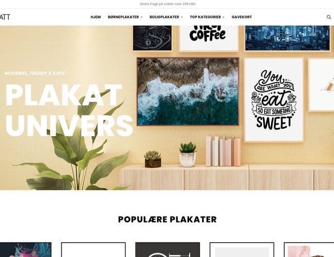 Plakatt.dk - Shopify webshop med plakater