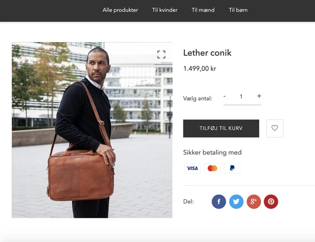Køreklar webshop med luksus tasker til hele familien