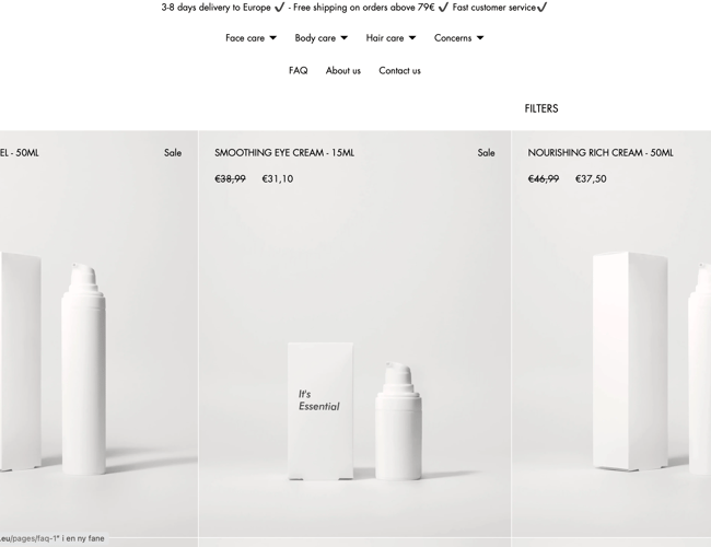 Køreklar Skincare webshop  - Bliv europas største skincare virksomhed!