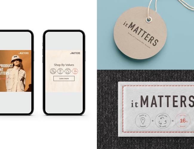 Brand identitet og Webshop - Fashion - bæredygtigt koncept