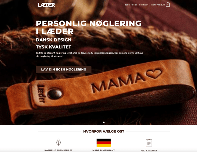 International Læder nøglering shop - Klar til start