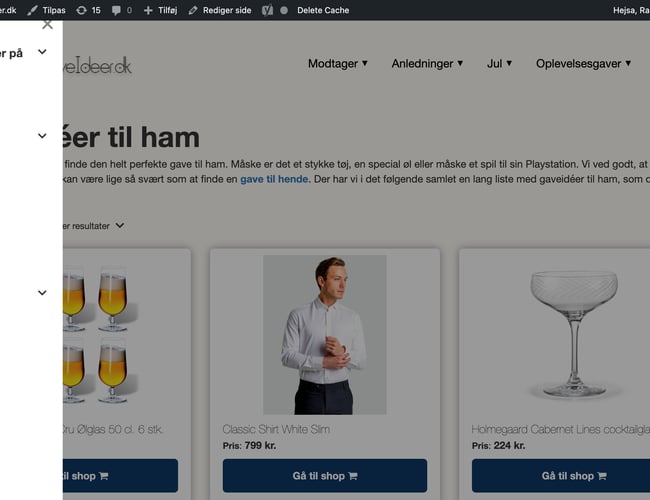 Affiliate hjemmeside (fokus på gaveinspiration)