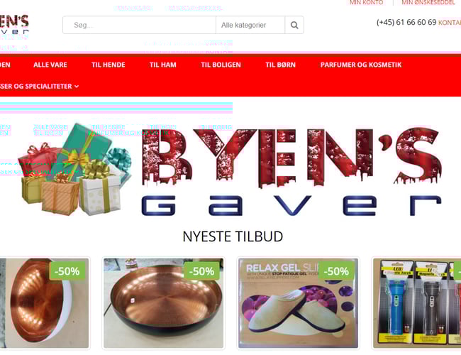 byensgaver.dk - Webshop med salg af div. gave-artikler og legetøj