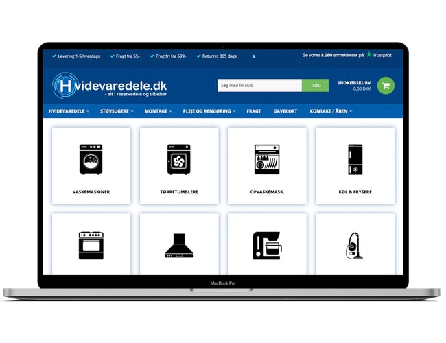Hvidevaredele.dk - salg af reservedele til hårde hvidevarer - Omsætning 2021: 2.712.427 kr. 