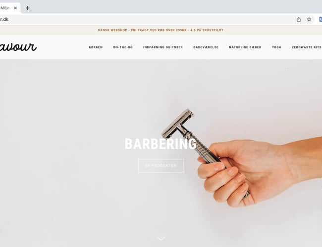 PRISEN REDUCERT  - varelager inkluderet -  Etableret webshop med bæredygtige produkter sælges.