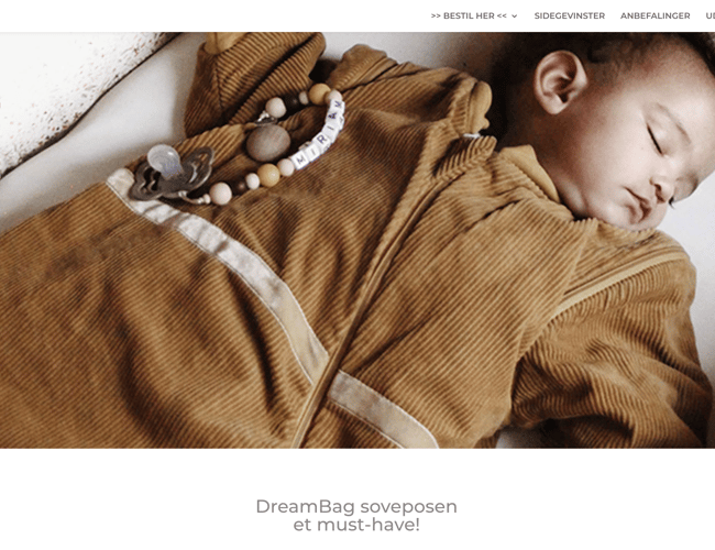 DreamBag - Unik sovepose til børn af højeste kvalitet - Et must-have hos mange forældre