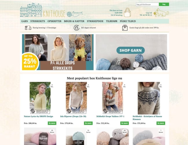 Garn webshop til salg - Omsætning sidste 12 måneder: 1.200.000 kr. - Næsten 100% organisk salg