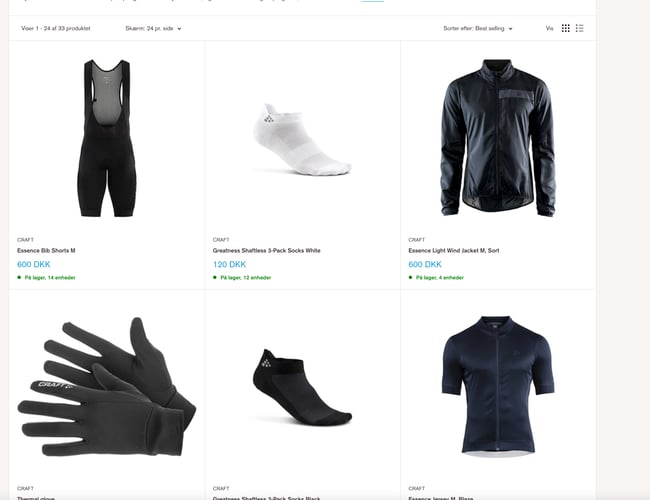 Salg af webshop med salg af sportstøj til klubber og foreninger