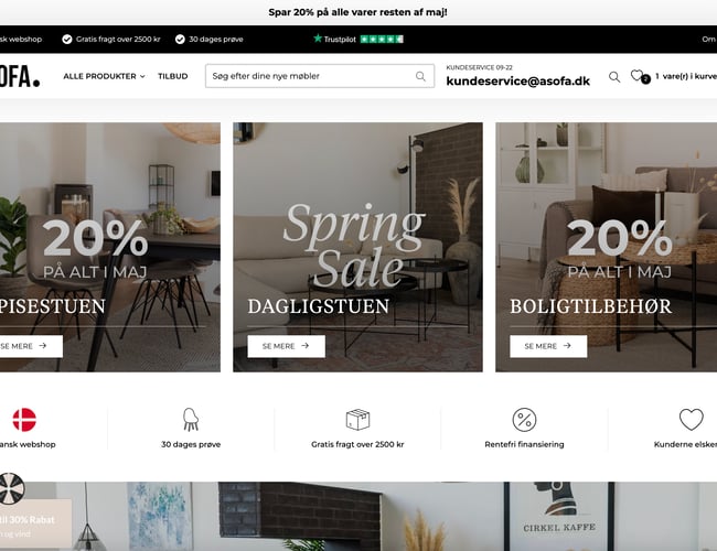 Vækstklar møbelwebshop med +240.000 kr i omsætning på få uger
