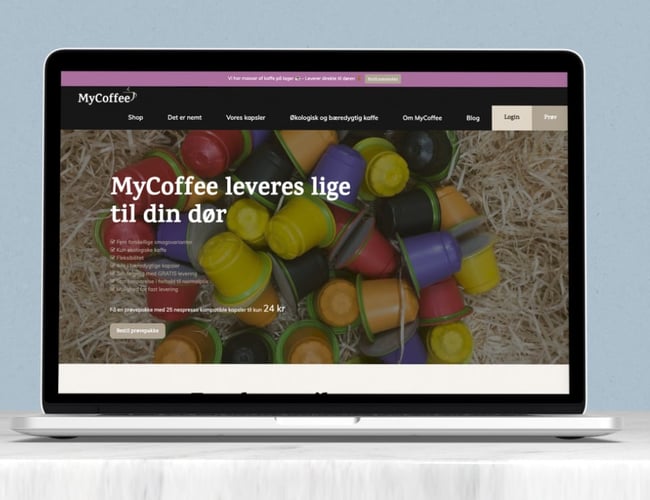 Abonnementswebsite med tilhørende shop med mdr. omsætning på 100.000 kr. 