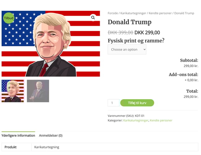 Online karikaturtegner sælges m. adgang til leverandør 