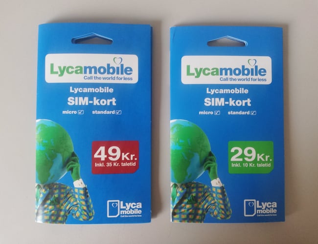 Vareparti med Lycamobile startpakker til salg