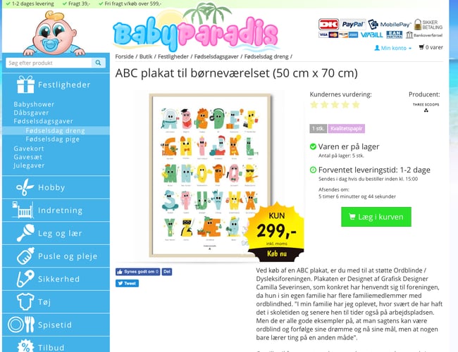 BabyParadis.dk - Webshop med stort potentiale med salg af babyudstyr 
