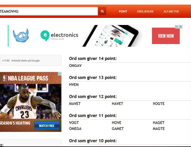 Snydesøgemaskine til populært spil  - over 2.000.000 sidevisninger/mnd.