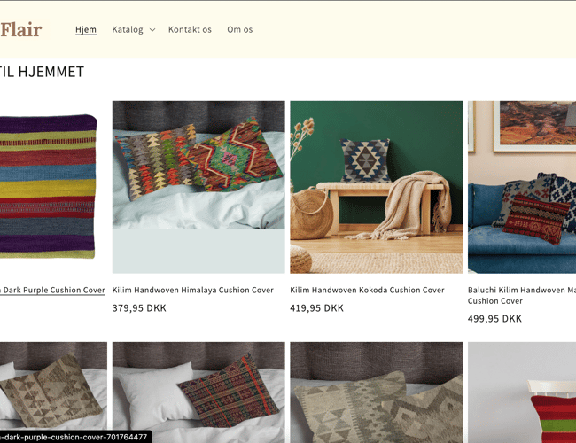 Dropshipping butik med salg af tæpper & pudebetræk