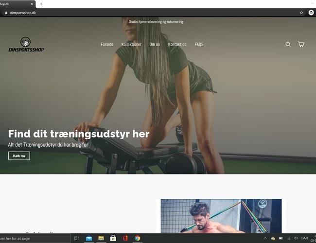 Køreklar dropshipping Webshop af træningsudstyr til hjemmet og supplements til din træning