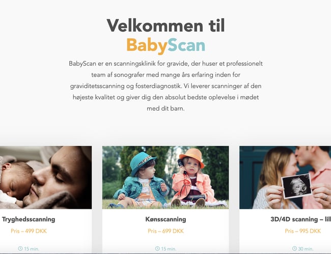Baby-scan.dk - Scanningsklinik med gennemført færdigt koncept med stort potentiale