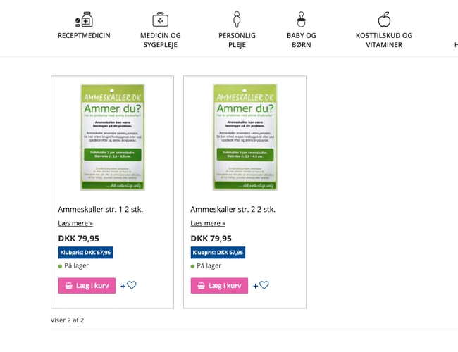 Produkt til ammende kvinder - Aftaler med landets apoteker - Har omsat 5-10.000 kr. i år. 