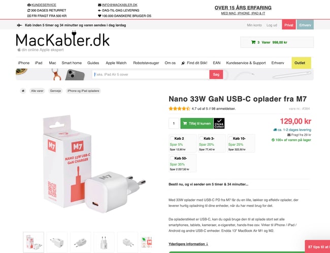 [MacKabler.dk] - 12 år gammel webshop med godt renommé og struktur